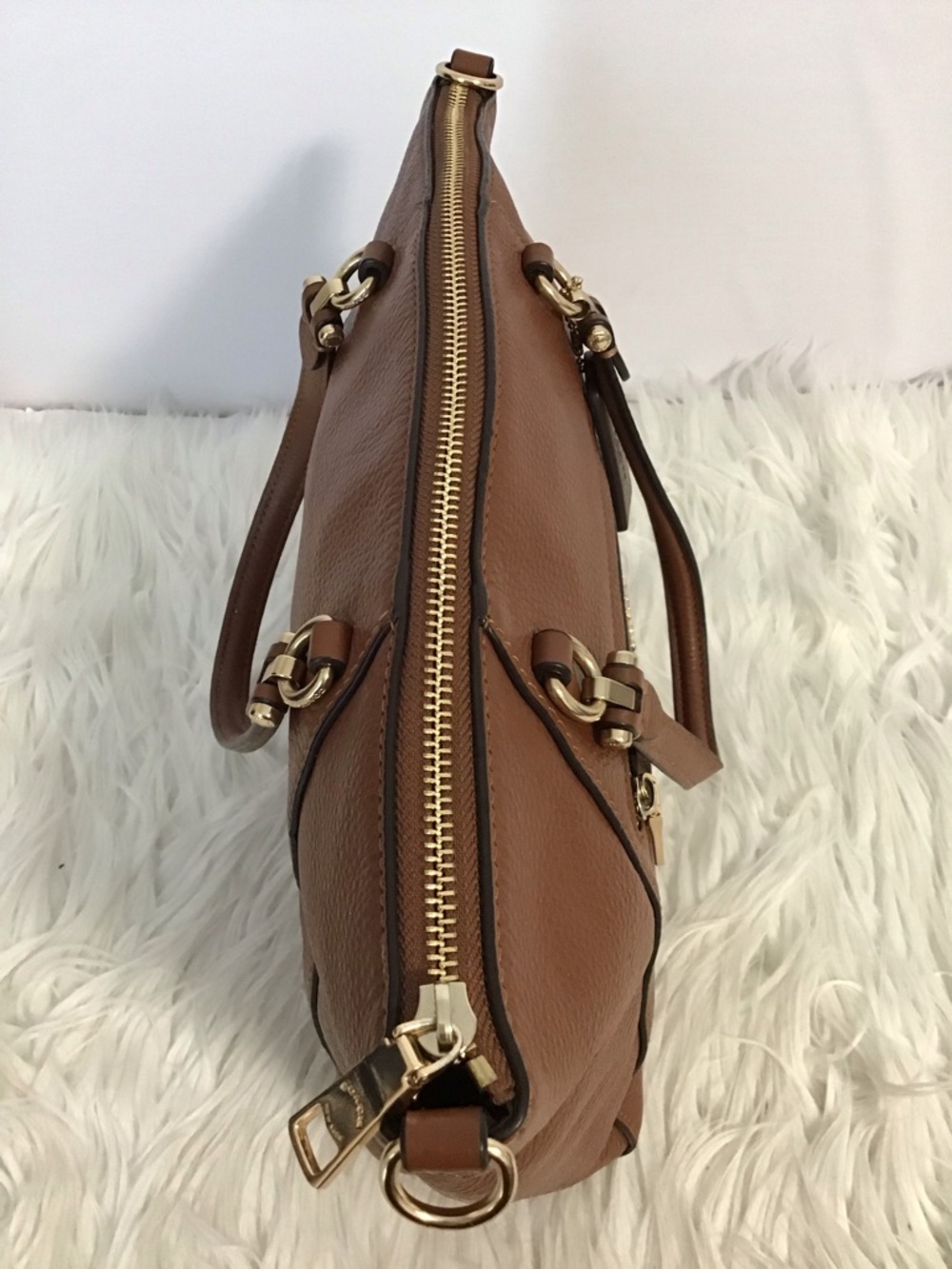 Coach Prairie Satchel Bag 79997 Tan Soft Pebbled Leather Purse No Long Strap - Picture 11 of 15